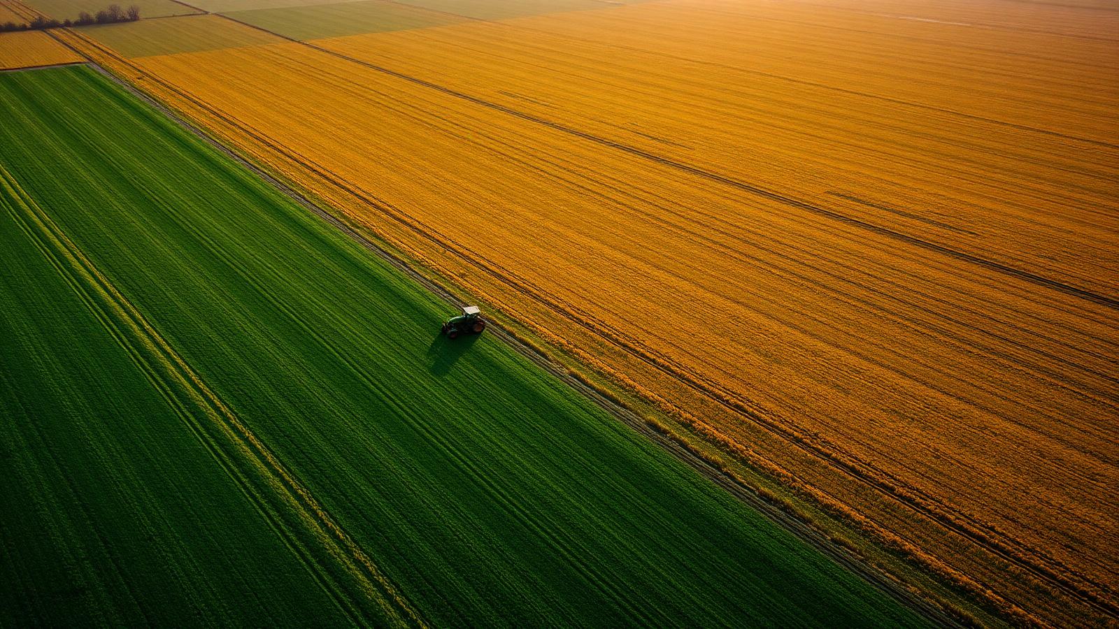Aerial view of farmland